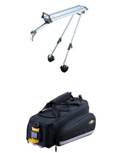 TOPEAK – Roadie Rack – Yol Bisikleti Arka Bagaj – Gümüş – TA2403 ➕ TOPEAK – RX Trunkbag EX – Arka Çanta 2,8 L / 170Ci) – TT9636B