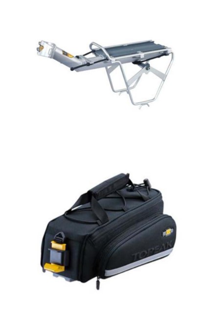 TOPEAK – RX Beamrack – Arka Bagaj – Alüminyum – TA2401V ➕ TOPEAK – RX Trunkbag EX – Arka Çanta 2,8 L / 170Ci) – TT9636B
